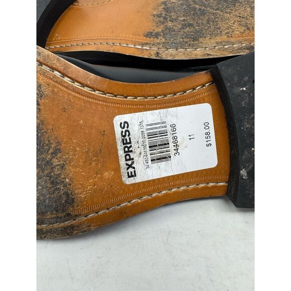 Express Mens Genuine Leather Lace Up Dress Shoes Size 11 - Picture 8 of 11